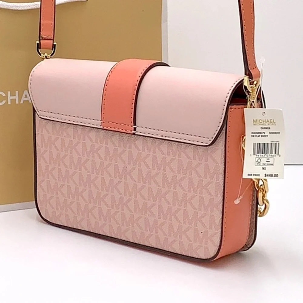 MICHAEL KORS CARMEN SMALL FLAP XBODY SHERBERT MULTI COLOR